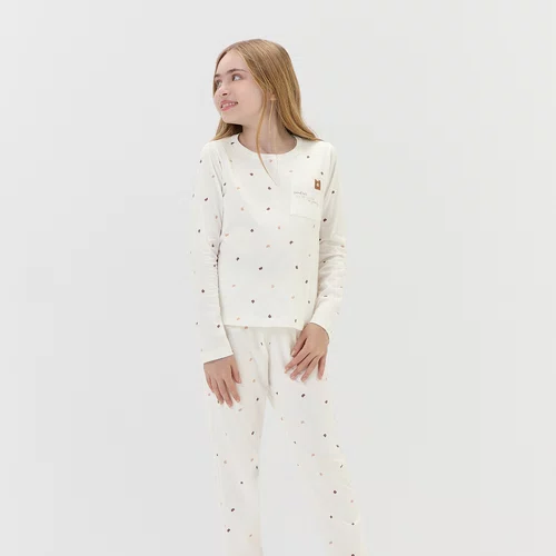 Pijama Kids Malha Off Micro Ursos Cor com Amor
