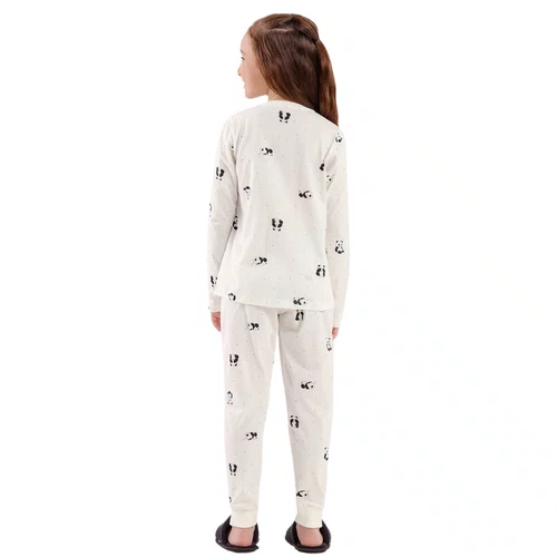 Pijama Kids Menina Ursinhos Panda Off Cor Com Amor
