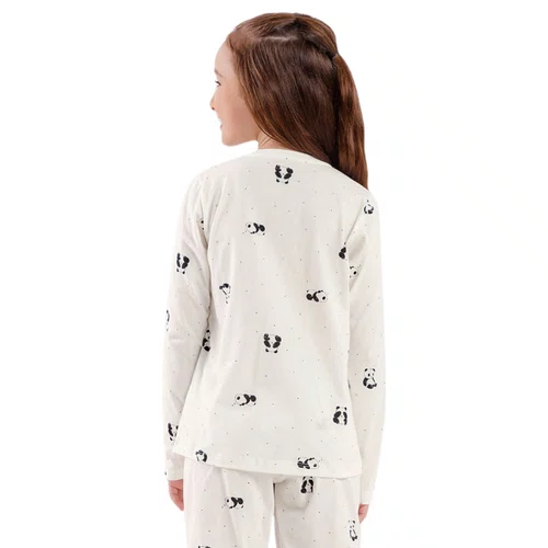 Pijama Kids Menina Ursinhos Panda Off Cor Com Amor