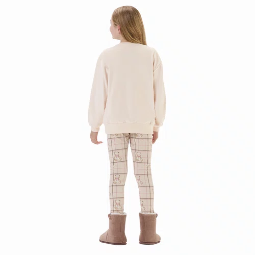 Pijama Kids Moletinho Flanelado Ursos Abraço Cor com Amor