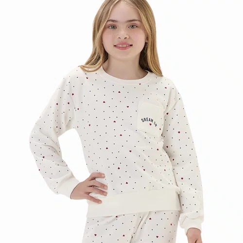Pijama Kids Moletinho Poás e Corações Cor com Amor