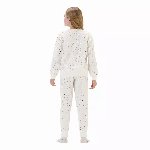 Pijama Kids Moletinho Poás e Corações Cor com Amor