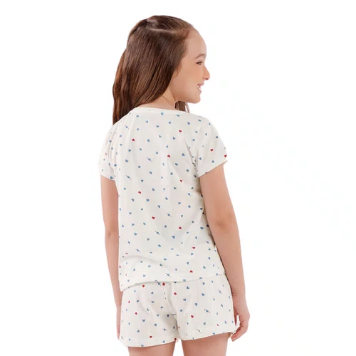 Pijama Kids Shorts Off Urso Polar Cor Com Amor