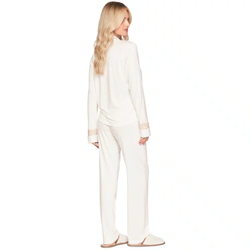 Pijama Longo Aberto Serenity Off White Lua Lua