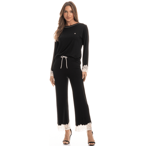 Pijama Longo Acacia Preto Daniela Tombini