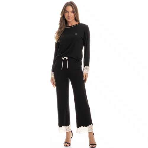 Pijama Longo Acacia Preto Daniela Tombini