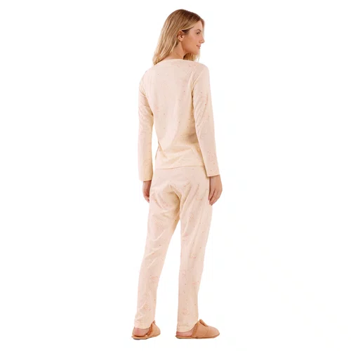 Pijama Longo Coelhos Fofos Rosa Cor Com Amor