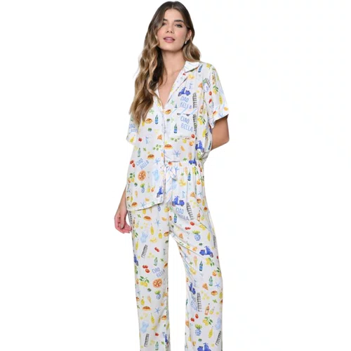 Pijama Longo e Manga Curta Citrino Itália Miss Victtoria