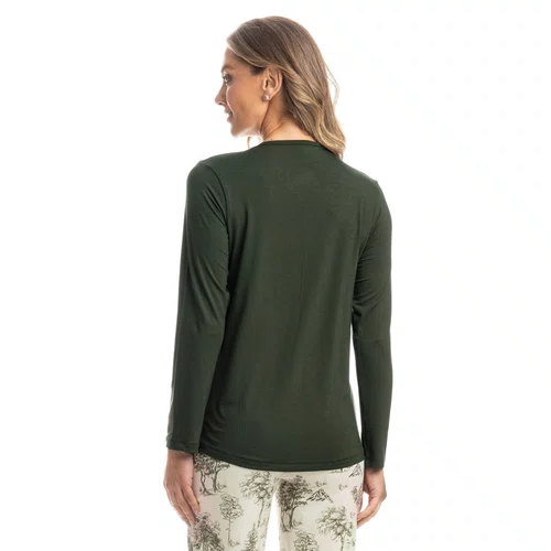 Pijama Longo Figueira Verde Oliva Daniela Tombini