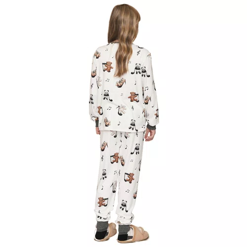 Pijama Longo Ifantil Menina Jogger Music On Lua Lua