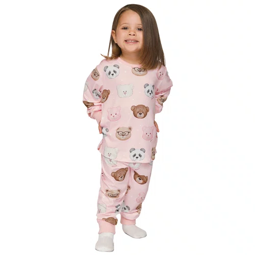 Pijama Longo Infantil Baby Girl Bearmily Love Lua Lua