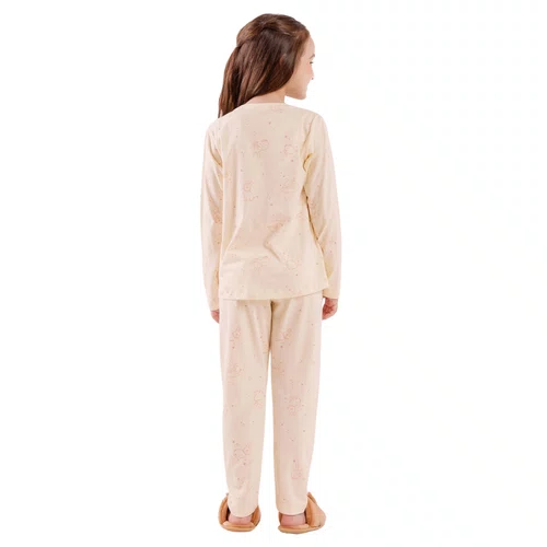 Pijama Longo Infantil Coelhos Fofos Rosa Cor Com AMor