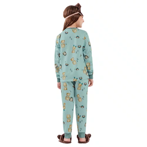 PIjama Longo Infantil Flanelado Juntos Na Neve Cor Com Amor