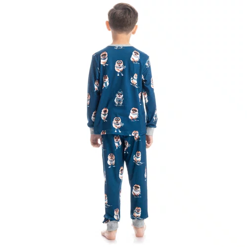 Pijama Longo Infantil Jogger Lyla Ski Azul Marinho Daniela Tombini