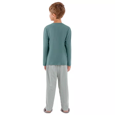 Pijama Longo Infantil Listras Cor Com Amor