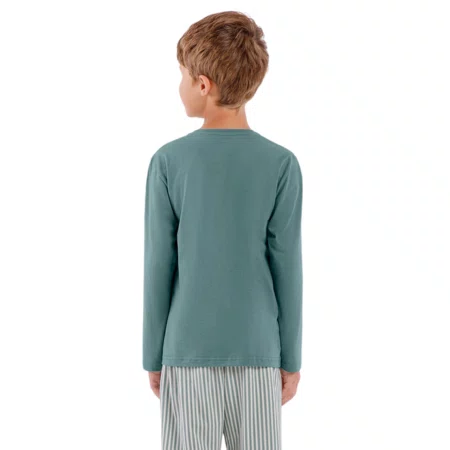 Pijama Longo Infantil Listras Cor Com Amor
