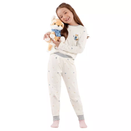 Pijama Longo Infantil Raposinha Cor Com Amor