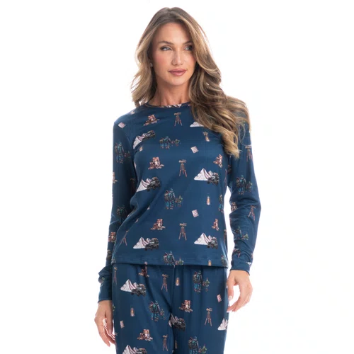 Pijama Longo Jogger Trekking Marinho Daniela Tombini
