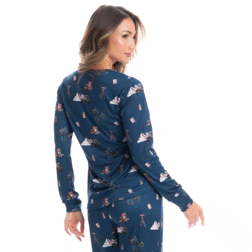 Pijama Longo Jogger Trekking Marinho Daniela Tombini