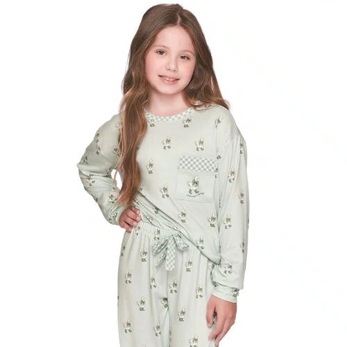 Pijama Longo Kids Gentle Quacks Verde Lua Lua