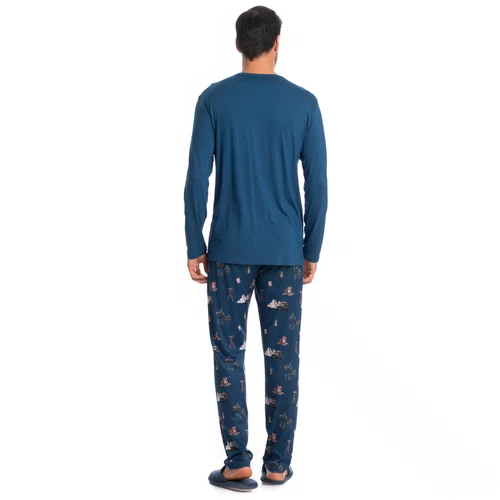 Pijama Longo Masculino Trekking Marinho Tombini