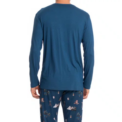 Pijama Longo Masculino Trekking Marinho Tombini