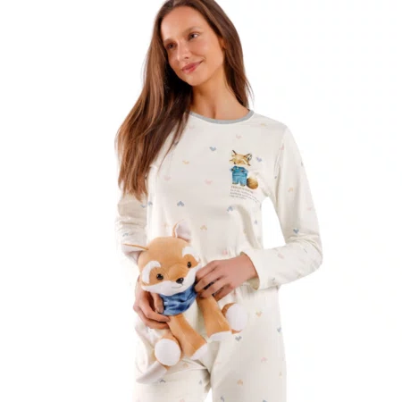 Pijama Longo Raposinha Cor com Amor