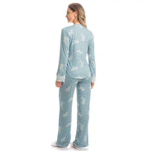 Pijama Longo Wide Angelina Azul Claro Daniela Tombini