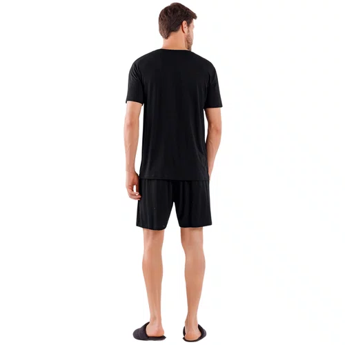 Pijama Maculino Curto Classic Preto Cor Com Amor