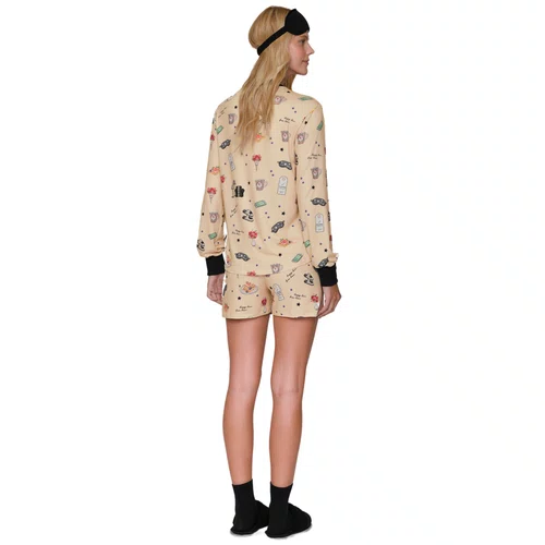 Pijama Manga Longa e Short Happy Place Lua Lua