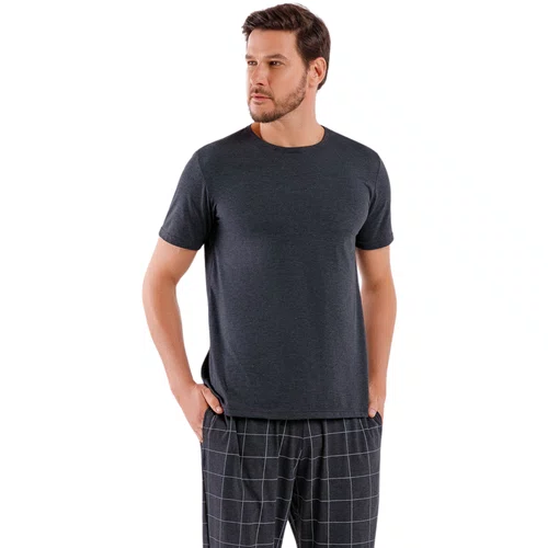 Pijama Masculino Com Calça Chumbo Xadrez Cor Com Amor