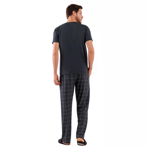 Pijama Masculino Com Calça Chumbo Xadrez Cor Com Amor