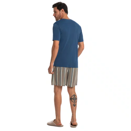 Pijama Masculino Curto Clovis Azul Tombini