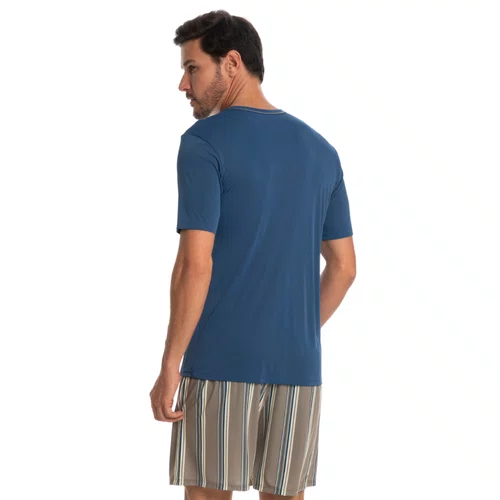Pijama Masculino Curto Clovis Azul Tombini