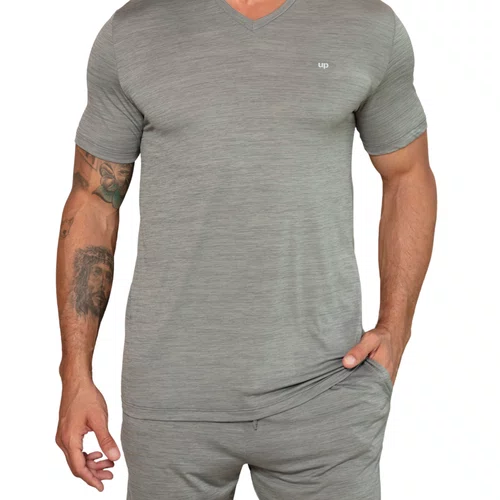 Pijama Masculino Curto Poliamida Cinza Up Man