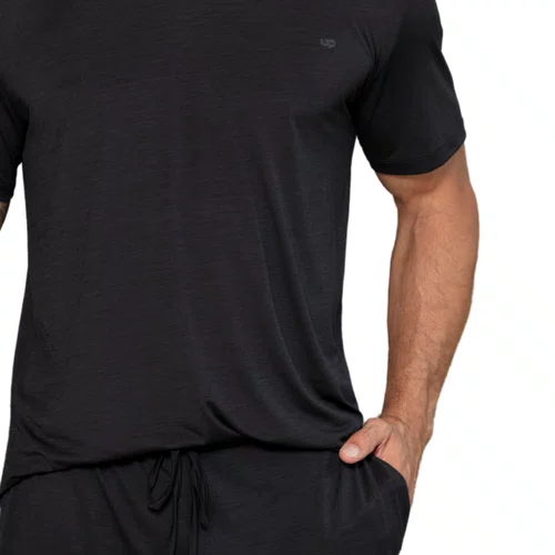 Pijama Masculino Curto Poliamida Preto Up Man