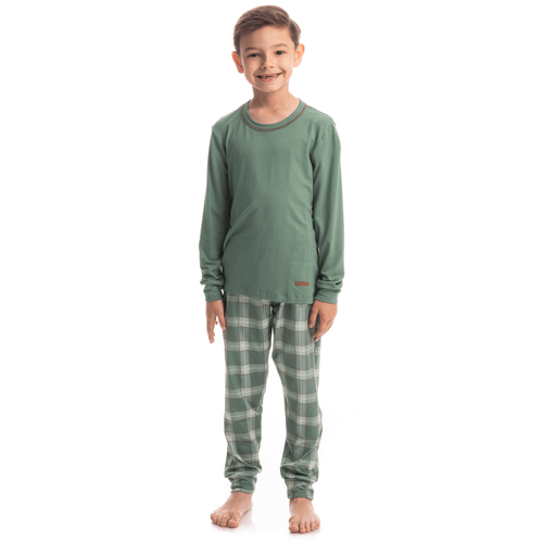 Pijama Masculino Infantil Longo Enjoy Verde Tombini
