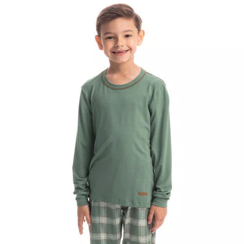 Pijama Masculino Infantil Longo Enjoy Verde Tombini
