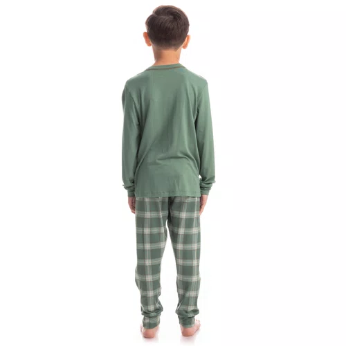 Pijama Masculino Infantil Longo Enjoy Verde Tombini
