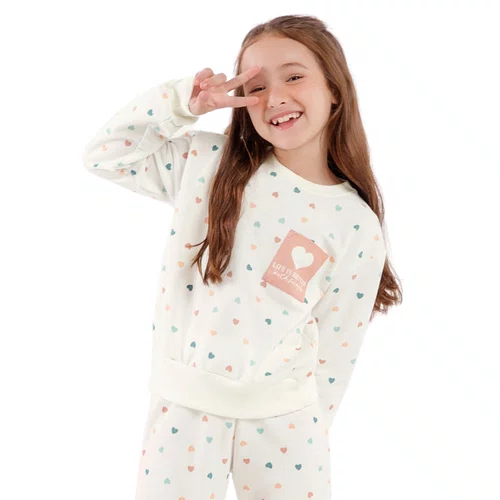Pijama Quentinho Moletom Girl Off Corações Cor Com AMor