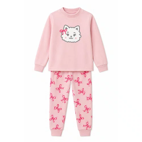 Pijama Soft Teen Gatinha Laços Dedeka