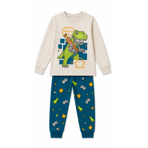 Pijama Teen Microsoft Dino Pixelado Dedeka