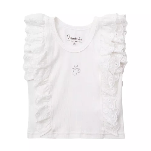 Regata Cropped Rib Babados Off White Pituchinhus