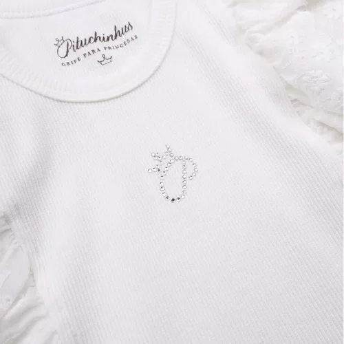 Regata Cropped Rib Babados Off White Pituchinhus