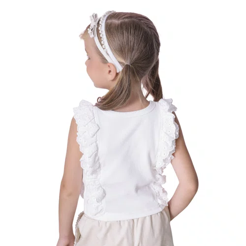 Regata Cropped Rib Babados Off White Pituchinhus
