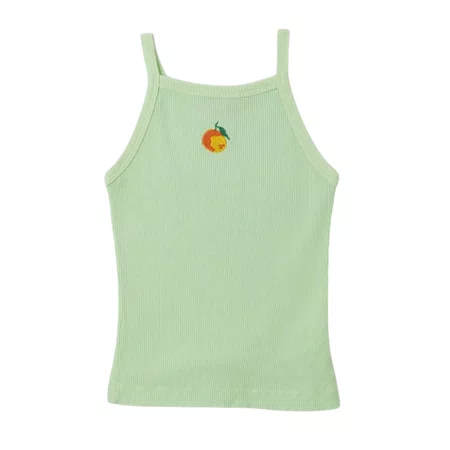 Regata Ribana Bordada Frutinha Verde Fabula