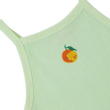 Regata Ribana Bordada Frutinha Verde Fabula