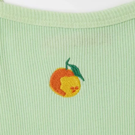 Regata Ribana Bordada Frutinha Verde Fabula