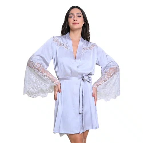 Robe Cetim e Renda Prata Miss Victtoria
