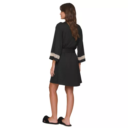Robe Chambre Night Glam Preto Lua Lua